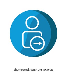 User with Right arrow icon. next symbol. Simple illustration mobile concept, web design, application, UI. Design template vector