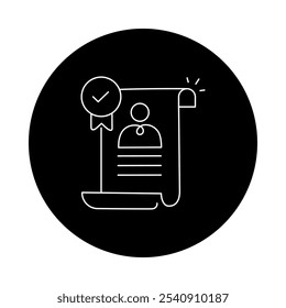 User Rights Icon – Document with Checkmark, Representing Privacy, Protection, and Ethical Standards