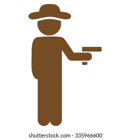 User Robber vector icon. Style is flat symbol, brown color, rounded angles, white background.