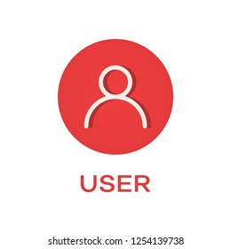 User round flat icon, man symbol