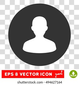 User round icon. Vector EPS illustration style is flat iconic bicolor symbol, white and gray colors, transparent background.
