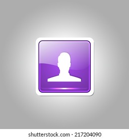 User Rounded Corner Vector Purple Web Icon Button
