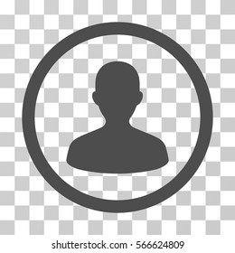 User rounded icon. Vector illustration style is flat iconic symbol inside a circle, gray color, transparent background. Designed for web and software interfaces.
