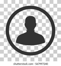 User rounded icon. Vector illustration style is flat iconic symbol inside a circle, gray color, transparent background. Designed for web and software interfaces.