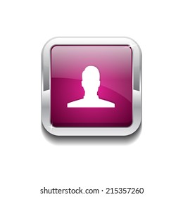 User Rounded Rectangular Vector Pink Web Icon Button