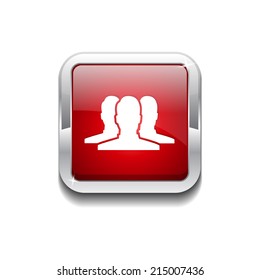 User Rounded Rectangular Vector Red Web Icon Button