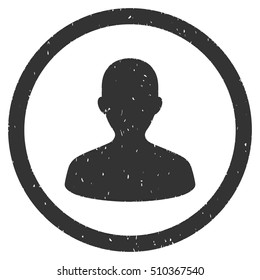User rubber seal stamp watermark. Icon vector symbol with grunge design and corrosion texture. Scratched gray ink sticker on a white background.