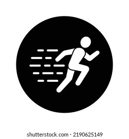 User, running man icon. Rounded vector graphics.