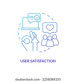 User satisfaction blue gradient concept icon. Positive customer feedback. User experience review abstract idea thin line illustration. Isolated outline drawing. Myriad Pro-Bold font used