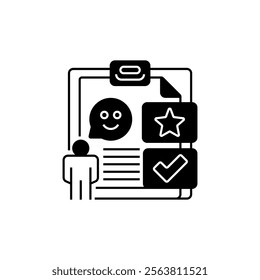 User Satisfaction Glyph Icon. linear style sign for mobile concept and web design. Outline vector icon.