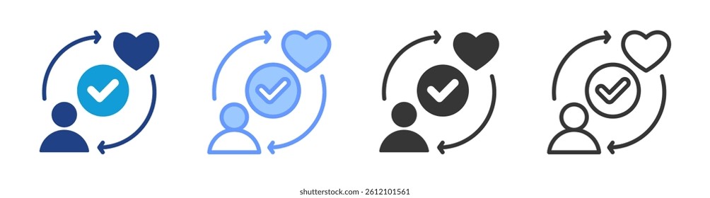 User Satisfaction icon set multiple style collection