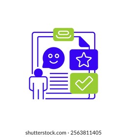 User Satisfaction Two Tone Color Icon. linear style sign for mobile concept and web design. Outline vector icon.