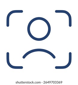 User scan icon flat illustration outline logo