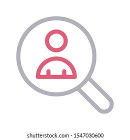 user search colour line icon 