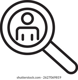 User Search Icon, Man on Scope