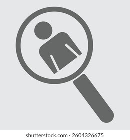 User search icon, representing finding or identifying users in digital designs.