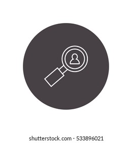 user search outline icon vector sign symbol illustration, can be used for web and mobile desgn