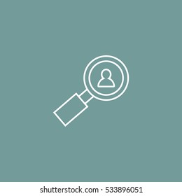 user search outline icon vector sign symbol illustration, can be used for web and mobile desgn