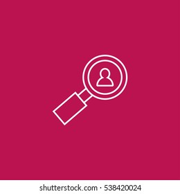 user search outline icon vector sign symbol illustration, can be used for web and mobile desgn