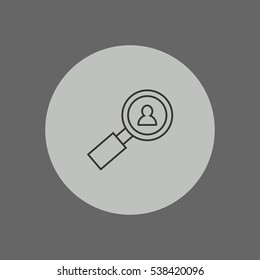 user search outline icon vector sign symbol illustration, can be used for web and mobile desgn