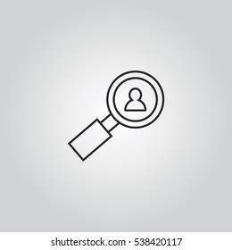 user search outline icon vector sign symbol illustration, can be used for web and mobile desgn