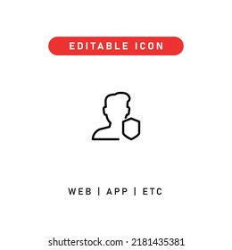 user security editable stroke icon, outline icon for web, app, presentation, etc