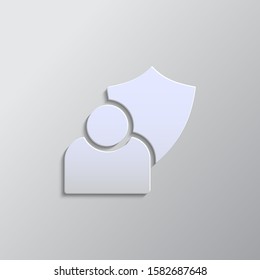 user, security paper style, icon- Paper style vector icon.
