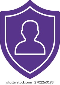Ilustración del icono del escudo de seguridad del usuario, Vector de identidad digital seguro
