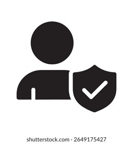 User security and verified protection icon with a shield and checkmark A symbol for a safe account authenticated identity and secure personal access