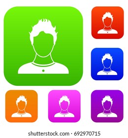 User set icon in different colors isolated vector illustration. Premium collection
