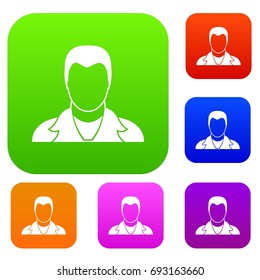 User set icon in different colors isolated vector illustration. Premium collection
