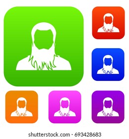 User set icon in different colors isolated vector illustration. Premium collection