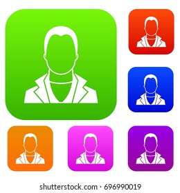 User set icon in different colors isolated vector illustration. Premium collection