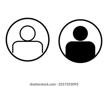 User set icons in a circle on a white background
user icon in a round outline vector