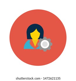 user setting glyph flat vector icon