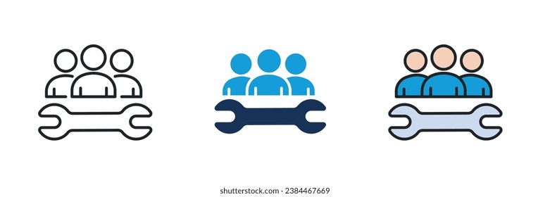 User setting icon. Line, glyph and filled outline colorful version. Symbol, logo illustration. Different style icons set. Pixel perfect vector graphics.