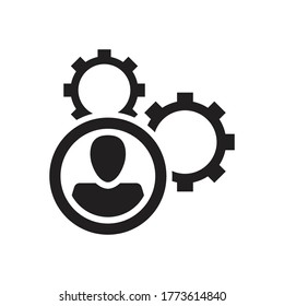 user setting icon - man gear icon