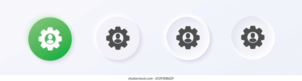 User setting icon. Neumorphism round style button design vector