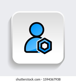 
user with setting icon. symbol of business people with trendy filled line style icon for web site design, logo, app, UI isolated on white background. vector illustration eps 10