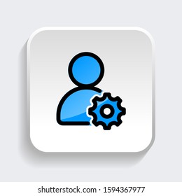 
user with setting icon. symbol of business people with trendy filled line style icon for web site design, logo, app, UI isolated on white background. vector illustration eps 10