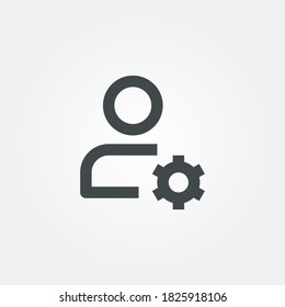 icono de configuración de usuario. símbolo de configuración de usuario aislado en fondo de degradado. Ilustración vectorial