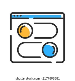 User setting line icon. Web setting logo in color. Vector illustration concept