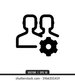 User Setting Silhouette icon vector, illustration logo template in trendy style. Suitable for many purposes.