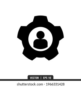 User Setting Silhouette icon vector, illustration logo template in trendy style. Suitable for many purposes.