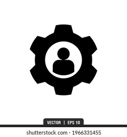 User Setting Silhouette icon vector, illustration logo template in trendy style. Suitable for many purposes.