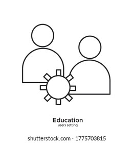 User setting vector illustration lineal color and filled design