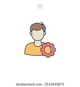 Configuraciones del usuario, Ilustración vectorial del icono del ajuste de la Cuenta aislada en el fondo blanco