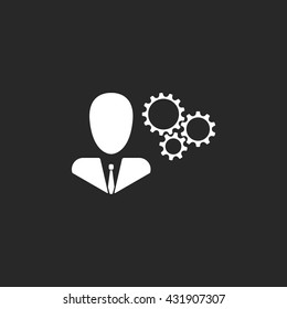 User settings gears sign simple icon on  background
