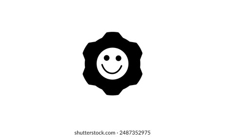 User settings icon, gear, user friendly, black isolated silhouette