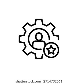 User settings icon with gear and star symbol